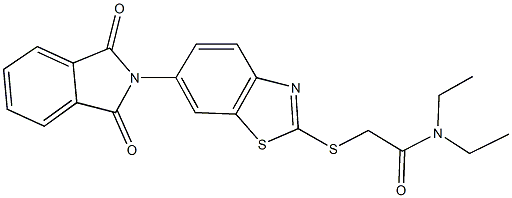 2-{[6-(1,3-dioxo-1,3-dihydro-2H-isoindol-2-yl)-1,3-benzothiazol-2-yl]sulfanyl}-N,N-diethylacetamide Structure