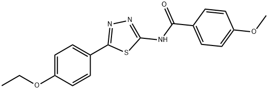 N-[5-(4-ethoxyphenyl)-1,3,4-thiadiazol-2-yl]-4-methoxybenzamide 구조식 이미지