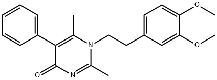 1-[2-(3,4-dimethoxyphenyl)ethyl]-2,6-dimethyl-5-phenyl-4(1H)-pyrimidinone 구조식 이미지