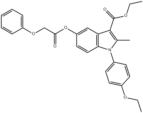 ethyl 1-(4-ethoxyphenyl)-2-methyl-5-[(phenoxyacetyl)oxy]-1H-indole-3-carboxylate 구조식 이미지