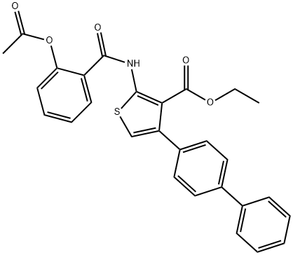 ethyl 2-{[2-(acetyloxy)benzoyl]amino}-4-[1,1'-biphenyl]-4-yl-3-thiophenecarboxylate 구조식 이미지