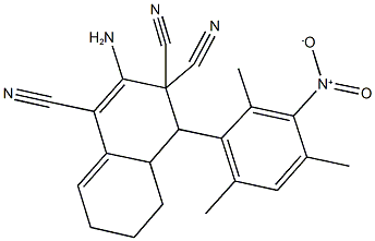 2-amino-4-{3-nitro-2,4,6-trimethylphenyl}-4a,5,6,7-tetrahydro-1,3,3(4H)-naphthalenetricarbonitrile Structure