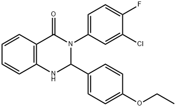 3-(3-chloro-4-fluorophenyl)-2-(4-ethoxyphenyl)-2,3-dihydro-4(1H)-quinazolinone Structure