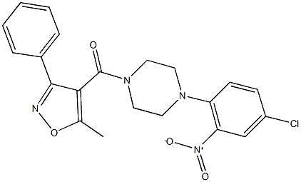 1-{4-chloro-2-nitrophenyl}-4-[(5-methyl-3-phenyl-4-isoxazolyl)carbonyl]piperazine Structure
