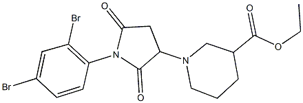 ethyl 1-[1-(2,4-dibromophenyl)-2,5-dioxo-3-pyrrolidinyl]-3-piperidinecarboxylate 구조식 이미지