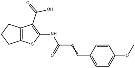 2-{[3-(4-methoxyphenyl)acryloyl]amino}-5,6-dihydro-4H-cyclopenta[b]thiophene-3-carboxylic acid 구조식 이미지