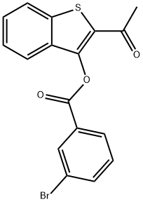 2-acetyl-1-benzothien-3-yl 3-bromobenzoate 구조식 이미지