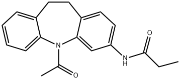 N-(5-acetyl-10,11-dihydro-5H-dibenzo[b,f]azepin-3-yl)propanamide 구조식 이미지