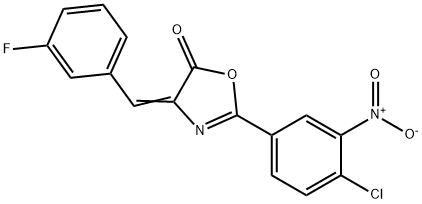 2-{4-chloro-3-nitrophenyl}-4-(3-fluorobenzylidene)-1,3-oxazol-5(4H)-one Structure