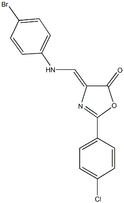 4-[(4-bromoanilino)methylene]-2-(4-chlorophenyl)-1,3-oxazol-5(4H)-one 구조식 이미지