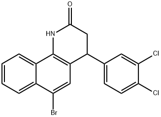 6-bromo-4-(3,4-dichlorophenyl)-3,4-dihydrobenzo[h]quinolin-2(1H)-one 구조식 이미지