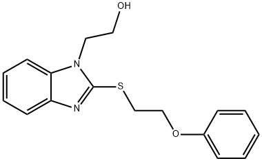 2-{2-[(2-phenoxyethyl)sulfanyl]-1H-benzimidazol-1-yl}ethanol 구조식 이미지