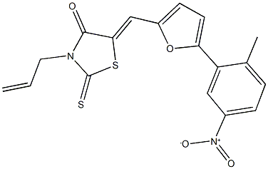 3-allyl-5-[(5-{5-nitro-2-methylphenyl}-2-furyl)methylene]-2-thioxo-1,3-thiazolidin-4-one 구조식 이미지
