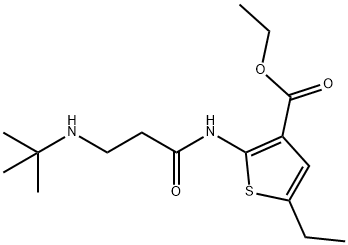 ethyl 2-{[3-(tert-butylamino)propanoyl]amino}-5-ethyl-3-thiophenecarboxylate Structure