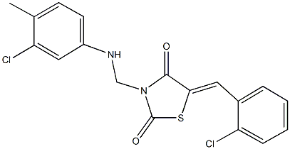 5-(2-chlorobenzylidene)-3-[(3-chloro-4-methylanilino)methyl]-1,3-thiazolidine-2,4-dione 구조식 이미지