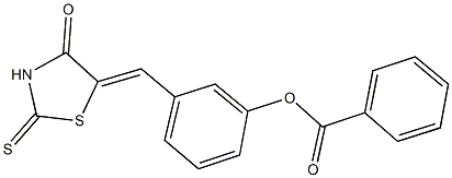 3-[(4-oxo-2-thioxo-1,3-thiazolidin-5-ylidene)methyl]phenyl benzoate 구조식 이미지