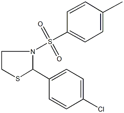 2-(4-chlorophenyl)-3-[(4-methylphenyl)sulfonyl]-1,3-thiazolidine Structure