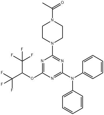 4-(4-acetyl-1-piperazinyl)-N,N-diphenyl-6-[2,2,2-trifluoro-1-(trifluoromethyl)ethoxy]-1,3,5-triazin-2-amine Structure