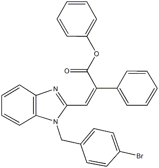 phenyl 3-[1-(4-bromobenzyl)-1H-benzimidazol-2-yl]-2-phenylacrylate 구조식 이미지