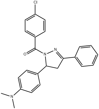 4-[1-(4-chlorobenzoyl)-3-phenyl-4,5-dihydro-1H-pyrazol-5-yl]-N,N-dimethylaniline 구조식 이미지