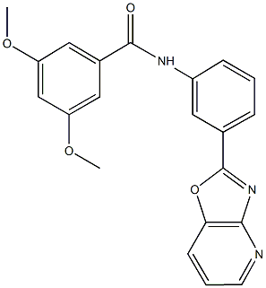 3,5-dimethoxy-N-(3-[1,3]oxazolo[4,5-b]pyridin-2-ylphenyl)benzamide Structure