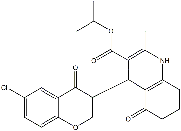 isopropyl 4-(6-chloro-4-oxo-4H-chromen-3-yl)-2-methyl-5-oxo-1,4,5,6,7,8-hexahydro-3-quinolinecarboxylate Structure