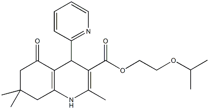 2-isopropoxyethyl 2,7,7-trimethyl-5-oxo-4-(2-pyridinyl)-1,4,5,6,7,8-hexahydro-3-quinolinecarboxylate Structure