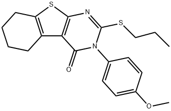 3-(4-methoxyphenyl)-2-(propylsulfanyl)-5,6,7,8-tetrahydro[1]benzothieno[2,3-d]pyrimidin-4(3H)-one 구조식 이미지