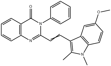 2-[2-(5-methoxy-1,2-dimethyl-1H-indol-3-yl)vinyl]-3-phenyl-4(3H)-quinazolinone 구조식 이미지