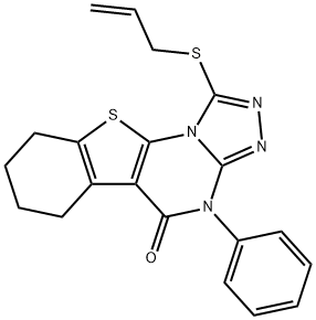 1-(allylsulfanyl)-4-phenyl-6,7,8,9-tetrahydro[1]benzothieno[3,2-e][1,2,4]triazolo[4,3-a]pyrimidin-5(4H)-one 구조식 이미지