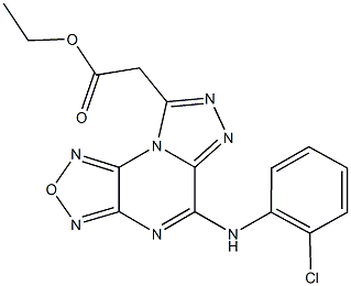 ethyl [5-(2-chloroanilino)[1,2,5]oxadiazolo[3,4-e][1,2,4]triazolo[4,3-a]pyrazin-8-yl]acetate Structure