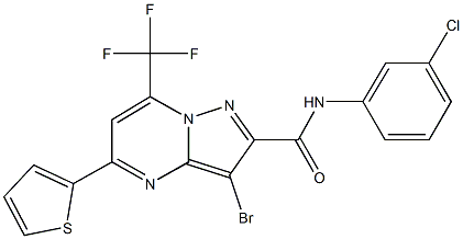 3-bromo-N-(3-chlorophenyl)-5-(2-thienyl)-7-(trifluoromethyl)pyrazolo[1,5-a]pyrimidine-2-carboxamide Structure