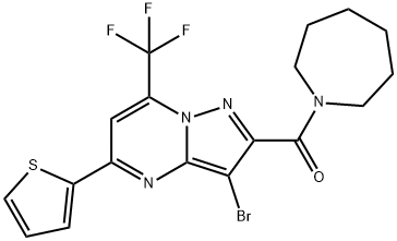 2-(1-azepanylcarbonyl)-3-bromo-5-(2-thienyl)-7-(trifluoromethyl)pyrazolo[1,5-a]pyrimidine Structure