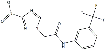 2-{3-nitro-1H-1,2,4-triazol-1-yl}-N-[3-(trifluoromethyl)phenyl]acetamide 구조식 이미지