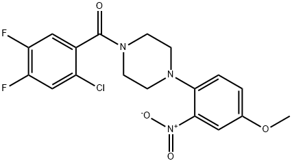 1-(2-chloro-4,5-difluorobenzoyl)-4-{2-nitro-4-methoxyphenyl}piperazine Structure