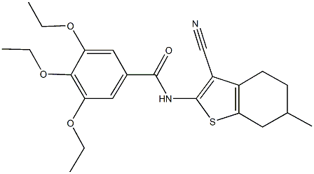 N-(3-cyano-6-methyl-4,5,6,7-tetrahydro-1-benzothien-2-yl)-3,4,5-triethoxybenzamide Structure