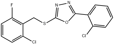 2-[(2-chloro-6-fluorobenzyl)sulfanyl]-5-(2-chlorophenyl)-1,3,4-oxadiazole 구조식 이미지