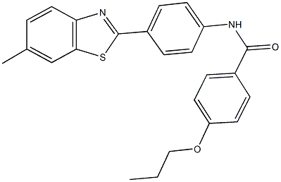 N-[4-(6-methyl-1,3-benzothiazol-2-yl)phenyl]-4-propoxybenzamide 구조식 이미지