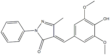 4-(4-hydroxy-3,5-dimethoxybenzylidene)-5-methyl-2-phenyl-2,4-dihydro-3H-pyrazol-3-one Structure