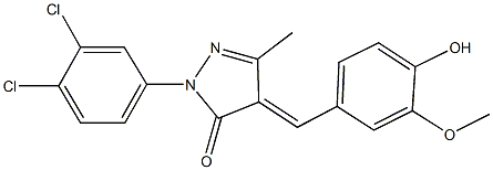 2-(3,4-dichlorophenyl)-4-(4-hydroxy-3-methoxybenzylidene)-5-methyl-2,4-dihydro-3H-pyrazol-3-one Structure