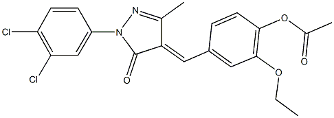 4-{[1-(3,4-dichlorophenyl)-3-methyl-5-oxo-1,5-dihydro-4H-pyrazol-4-ylidene]methyl}-2-ethoxyphenyl acetate Structure