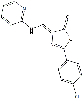 2-(4-chlorophenyl)-4-[(2-pyridinylamino)methylene]-1,3-oxazol-5(4H)-one Structure
