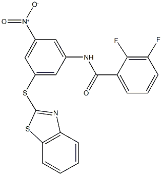N-{3-(1,3-benzothiazol-2-ylsulfanyl)-5-nitrophenyl}-2,3-difluorobenzamide 구조식 이미지