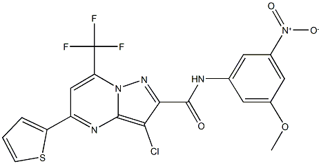 3-chloro-N-{3-nitro-5-methoxyphenyl}-5-(2-thienyl)-7-(trifluoromethyl)pyrazolo[1,5-a]pyrimidine-2-carboxamide Structure