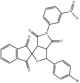 1-(4-bromophenyl)-5-(3-nitrophenyl)dihydro-1',3',4,6(2'H,3H,5H)-tetraoxospiro(1H-furo[3,4-c]pyrrole-3,2'-[1'H]-indene) 구조식 이미지