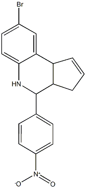 8-bromo-4-{4-nitrophenyl}-3a,4,5,9b-tetrahydro-3H-cyclopenta[c]quinoline 구조식 이미지