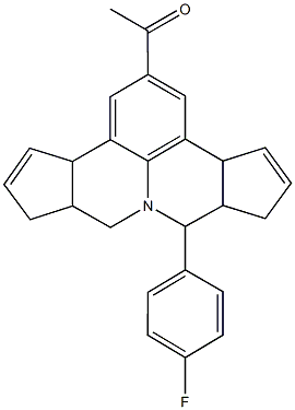 1-[7-(4-fluorophenyl)-3b,6,6a,7,9,9a,10,12a-octahydrocyclopenta[c]cyclopenta[4,5]pyrido[3,2,1-ij]quinolin-2-yl]ethanone 구조식 이미지