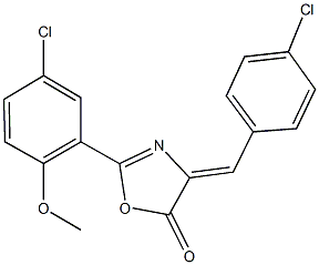 4-(4-chlorobenzylidene)-2-(5-chloro-2-methoxyphenyl)-1,3-oxazol-5(4H)-one Structure