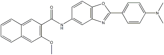 N-{2-[4-(dimethylamino)phenyl]-1,3-benzoxazol-5-yl}-3-methoxy-2-naphthamide 구조식 이미지