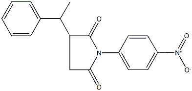 1-{4-nitrophenyl}-3-(1-phenylethyl)pyrrolidine-2,5-dione Structure